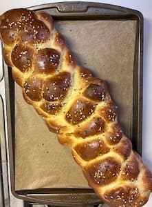 fresh baked braided and seeded bread